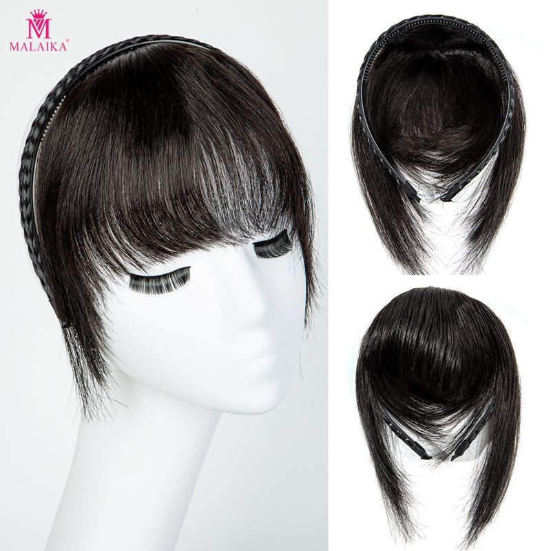 Capelli intrecciati da donna Fascia per capelli lisci Pezzi di capelli veri Clip in corona Topper Estensione per capelli con frangia per donne con estensioni di capelli sottili Chignon_voghion.com