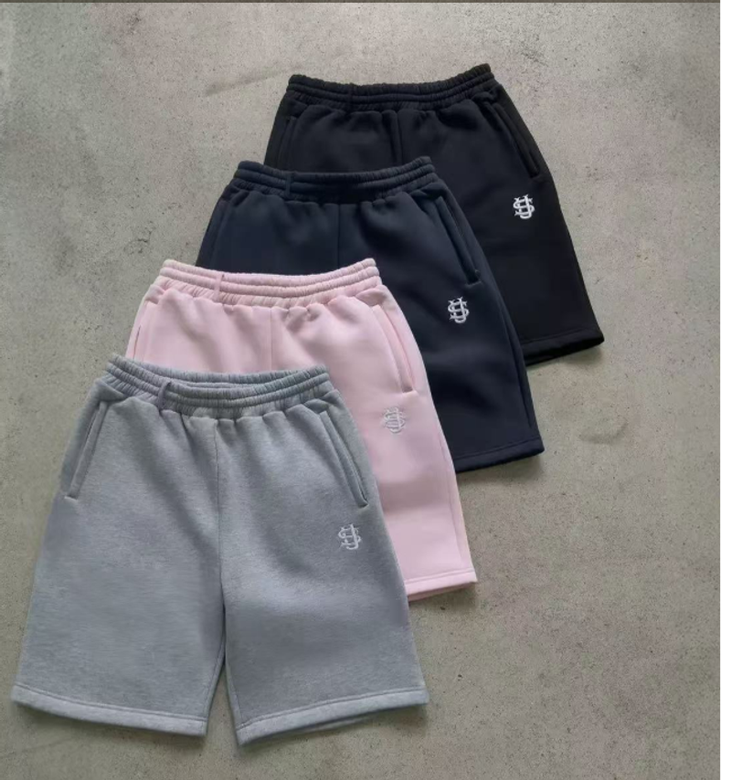 Men's Clothing Street Trend Hip Hop Casual Elastic Waist Loose Solid Color Sports Casual Shorts_voghion.com
