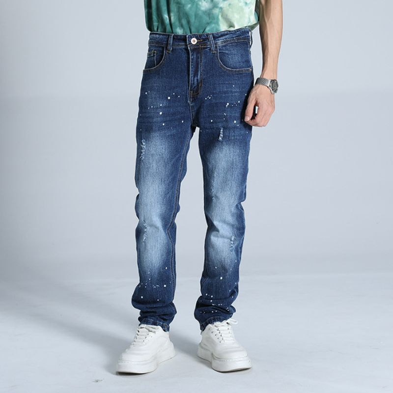 Premium High-Street Men's Vintage Washed Denim Jeans – Straight-Leg, Relaxed Fit, Stonewashed & Comfort Stretch (Sizes 29-38, Mid-Rise)​_voghion.com