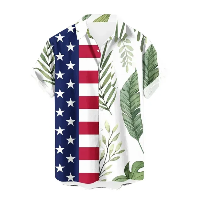 Lustige Hawaii-Freizeithemden für Herren, 3D-Druck, Muster zum Unabhängigkeitstag, Hemden zum Knöpfen, tropischer Urlaub, Strand-Sommermode_voghion.com