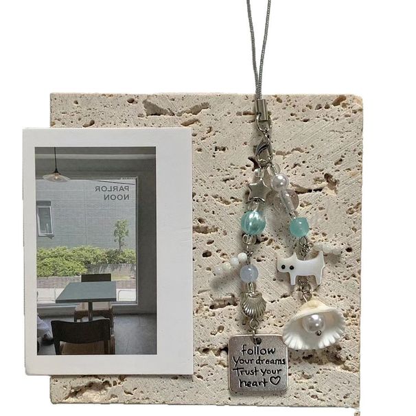 Neuartiges Design, sommerlicher Anhänger mit Katzenmuschel, Handykette, Schlüsselanhänger, Kamerakette als Geschenk_voghion.com