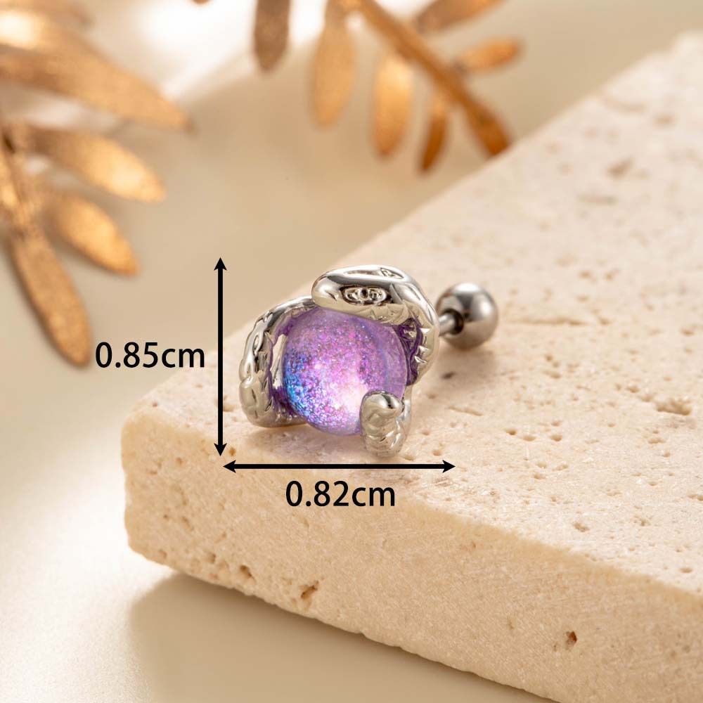 Mücevher ve Aksesuarlar Henson moda kişilik yılan şeklinde aytaşı kıkırdak küpeler titanyum çelik vida çubuk kulak kemiği saplamaları niş küpeler_voghion.com