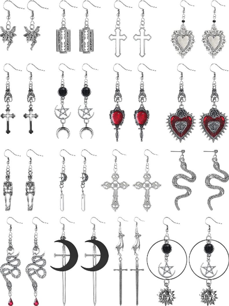 Orecchini gotici punk di Halloween, accessori per le orecchie_voghion.com