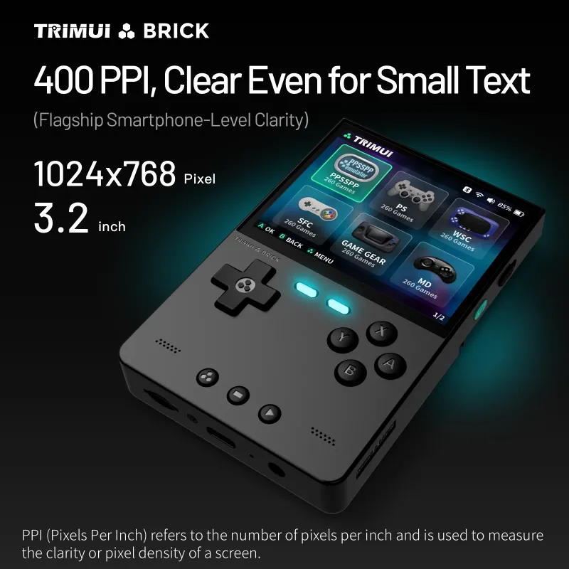 TRIMUI BRICK Handheld Game Console 3.2'' IPS Screen Linux System Trimui UI Metal Back Panel Key LED Lighting Free Keycap_voghion.com