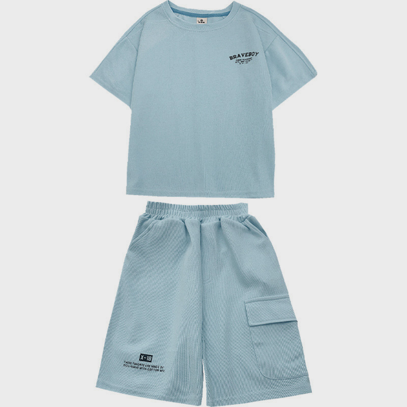 Mother&Kids Boys summer casual short-sleeved T-shirt medium sized children's thin two-piece set fashion_voghion.com