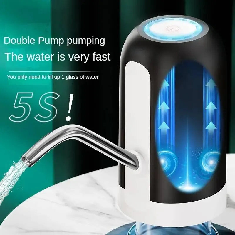 Pompe à eau électrique rechargeable par USB – Distributeur automatique pour bouteilles de 11,36 à 18,93 L, accessoire de camping portable_voghion.com