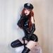 Tuta da poliziotta per adulti in pelle verniciata lucida, costume da ragazza sexy americana, costume da gioco di ruolo in discoteca, Europa e America_voghion.com