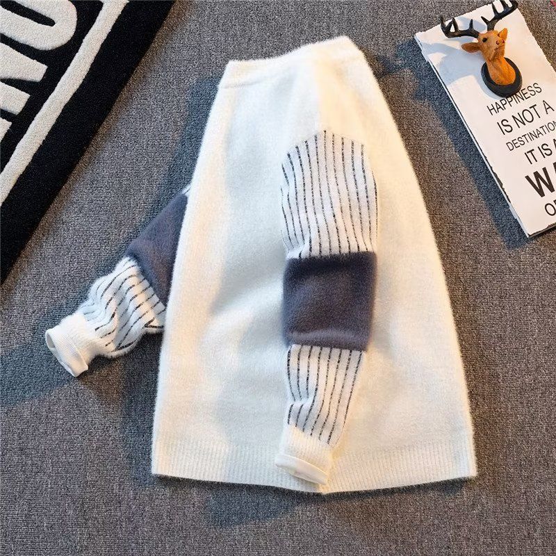 Herrenbekleidung Nerz Halbrollkragen Herren Herbst und Winter Einteiler Veet Fleece-ed Verdickter Kaschmirpullover Warm_voghion.com