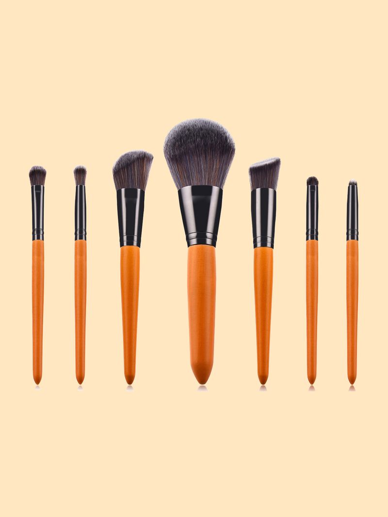 Hochwertiges, professionelles Make-up-Pinselset mit 7 braunen Pinseln_voghion.com