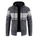 Veste pull à capuche doublée polaire pour homme – Pull zippé coupe slim avec motif color block_voghion.com