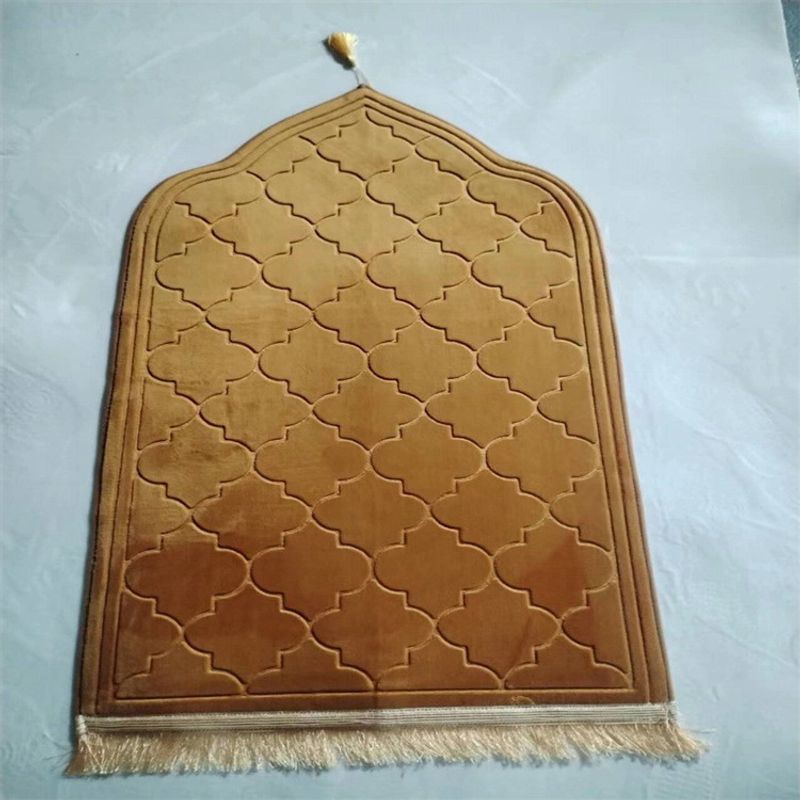 Islamic Prayer Rug Mat For Muslim Worship Flannel Prayer Mat With Tassel Embossed Dirt Resistant And Easy To Care Mat Source_voghion.com