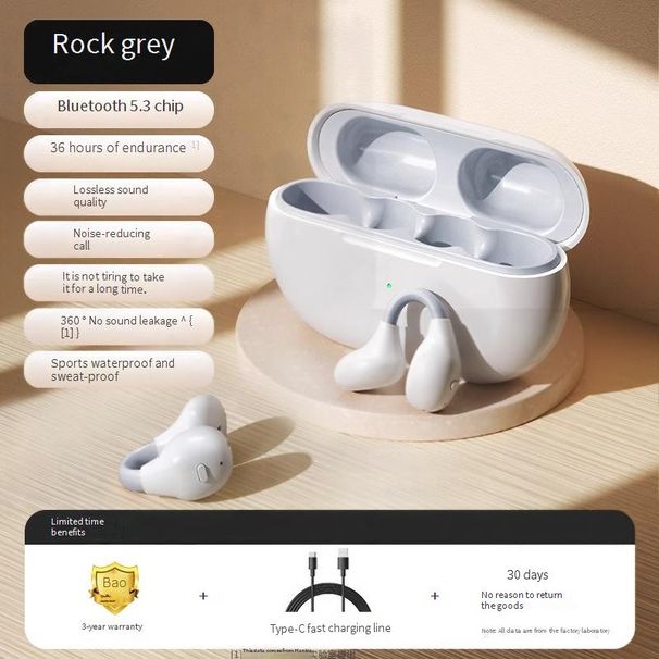 Bluetooth Headphones Bluetooth Headset Long Battery Life Wireless Sports Ear Hook Style Without Sound Leakage Huaqiangbei Ear Clip Style Personality_voghion.com