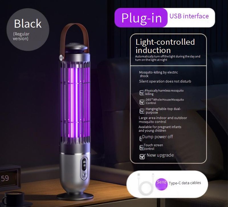 Lâmpadas de luz controladas domésticas elétricas para acampamento ao ar livre lâmpadas repelentes de moscas montadas na parede_voghion.com