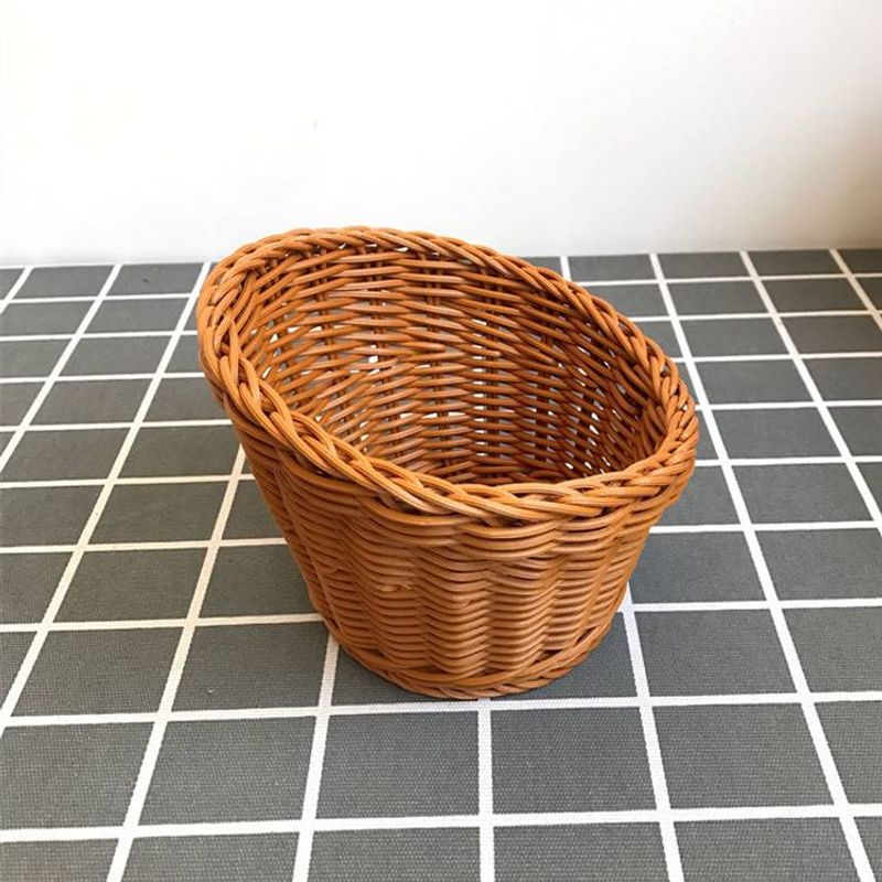 Woven Rattan Style Serving Basket Multipurpose Vegetable Colander Hot Pot Lettuce Holder Popcorn Snack Bowl For Restaurant Home Use_voghion.com