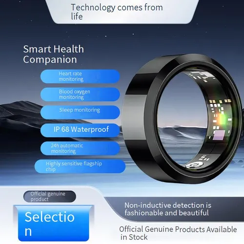 Rings Smart Ring Bluetooth Connection IOS Android Smart Heart Rate Blood Oxygen Monitoring Step Waterproof Sports Ring_voghion.com