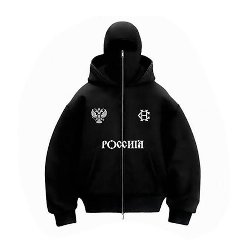 Velvet Double Hat Hooded Sweatshirt For Men And Women, Autumn And Winter New Style, Loose Y2K Hooded Jacket_voghion.com