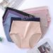 2025d Plus Size Mid-Waist Tummy Control Milk Silk Women's Briefs Solid Color Breathable Crotch Skin-Friendly Comfortable_voghion.com