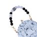 Vintage Handmade Color-Block Black Resin Bag Handheld Acrylic Beaded Chain_voghion.com