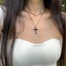 Collier croix double couche tendance et tendance, personnalité de niche, sens haut de gamme, nouvelle chaîne de clavicule, polyvalent_voghion.com