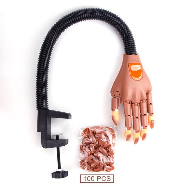 Εξοπλισμός εξάσκησης τέχνης νυχιών με 100 τεμάχια ψεύτικα νύχια Ρυθμιζόμενα εύκαμπτα εκπαιδευτικά μανικιούρ Προσθετικά χέρια Τέχνη νυχιών ψεύτικα χέρια_voghion.com