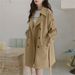 Khaki Temperament Trench Coat For Women Spring And Autumn New Item, Short Ja, Coat, British Style Mid Length_voghion.com