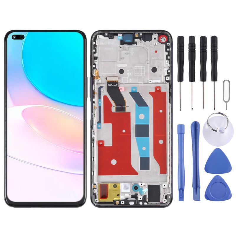 Original LCD Screen For Huawei Nova 8i Digitizer Full Assembly With Frame(Black)_voghion.com