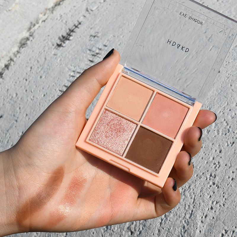 HDKD Mini, palette di ombretti economici per studenti, quattro colori, tonalità terra, glitter e shimmer, 6011_voghion.com