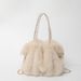 Borsa a tracolla da ascella di grande capacità, stile alla moda e alla moda, in peluche di alta qualità per donna, borsa tote in pelliccia testurizzata_voghion.com
