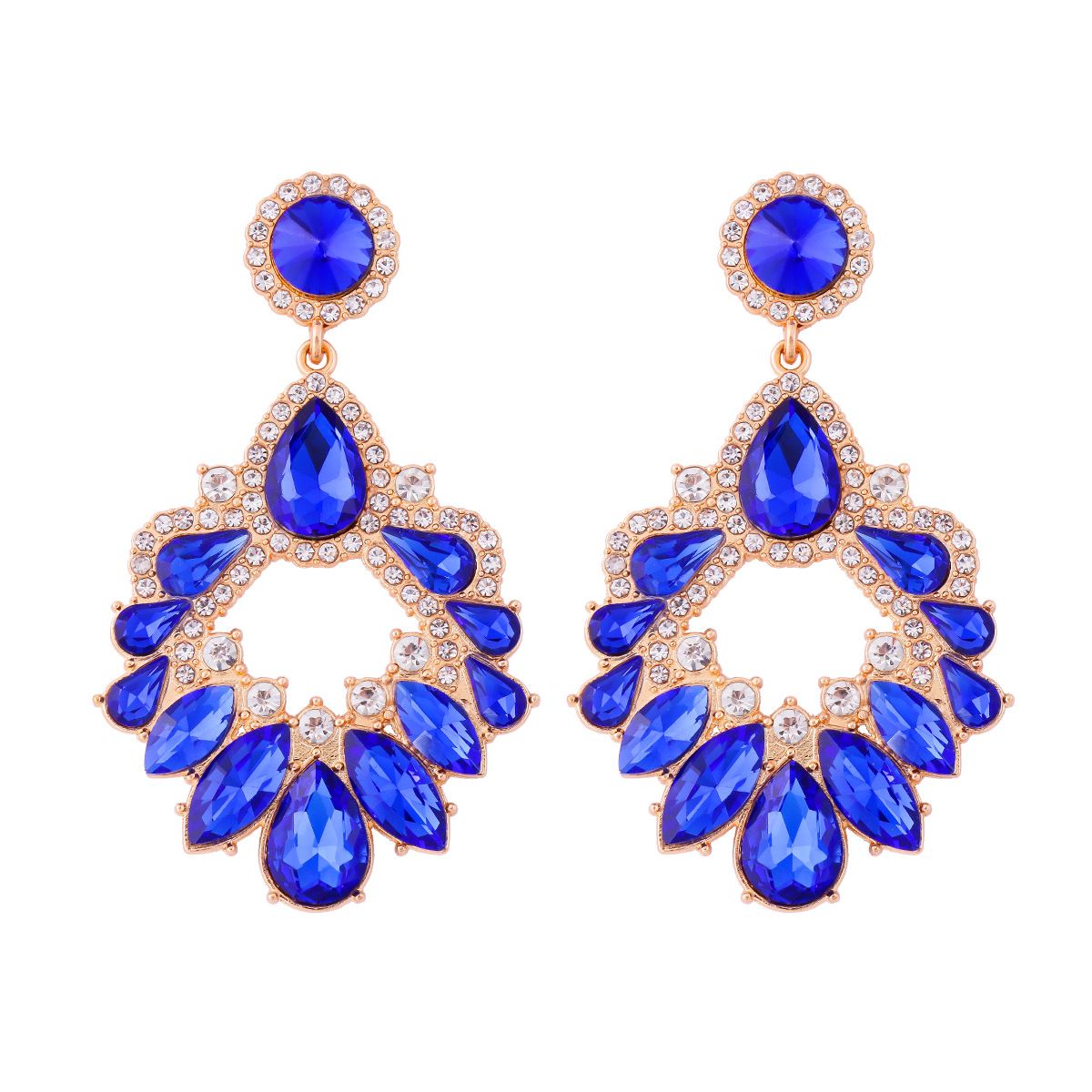 Trendy weibliche Ohrringe geometrische Form Diamant übertrieben Ohrringe weibliche Persönlichkeit Schmuck_voghion.com