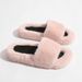 Y2K Punk Style Faux Fur Slippers - Cozy PVC Indoor Slides For Women & Men, Soft Plush Home Shoes, Trendy Gothic Fashion Footwear_voghion.com