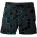 Herren Vortex Schwarze Casual 3D-Digitaldruck Dreidimensionales geometrisches Muster Strandhose Herrenshorts_voghion.com