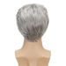 Synthetische Clip-in Neue Herrenperücken Modische silbergraue Kurzhaarperücke_voghion.com