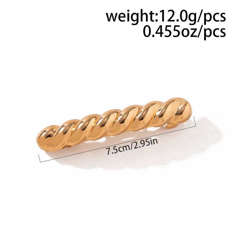 Fermaglio per capelli da donna con molla in metallo, grande, liscio e geometrico, stile freddo e irregolare, minimalista_voghion.com