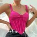 Women's clothing sexy mesh see-through fishbone slim fit hot girl diamond-shaped small vest for women 9291_voghion.com