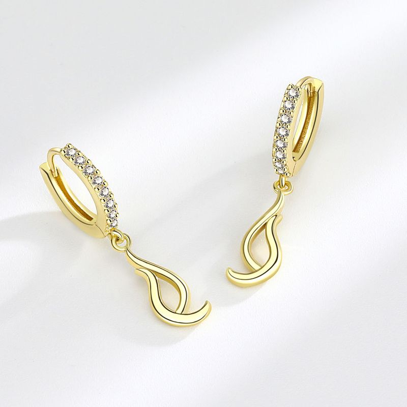 Carimbo VÊNUS Brincos Curvos de Cor Dourada para Mulheres Menina Zircão Simpl Joias de Moda Presente de Aniversário Dropshipp_voghion.com