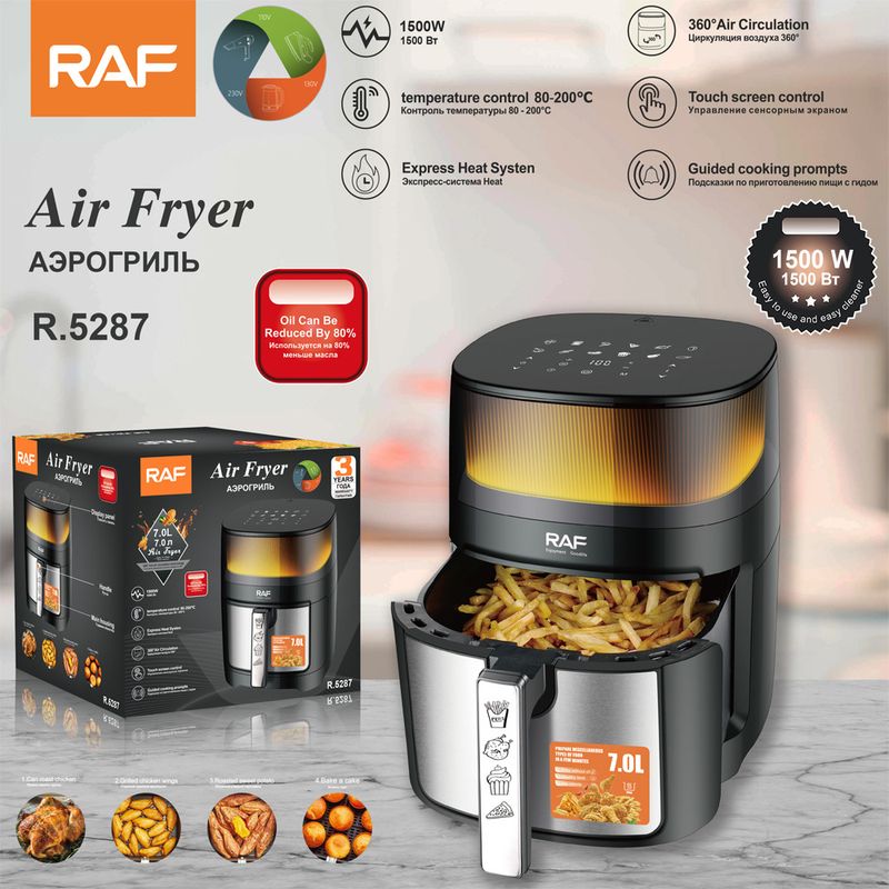 RAF EU Standard Household Oil-Free Air Multi-Functional Smart Oven French Fries Electric Fryer Touch Screen R.5287_voghion.com