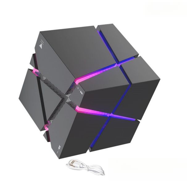 Original Magic Cube Bluetooth Subwoofer Mini Portable Colorful Light Small Speaker Creative Birthday Gift_voghion.com