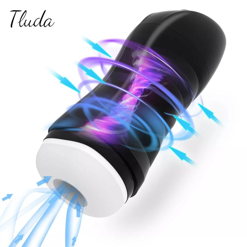 TLUDA Mens Vibrating Stroker Automatic Male Masturbator Sucking Machine Male Toys/Sex White Large_voghion.com