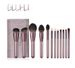 12-Piece Grape Theme Makeup Brush Set In Purple Green Complete Face Eye Cosmetic Brushes Kit With Blush Powder Foundation Eyeshadow Brushes_voghion.com