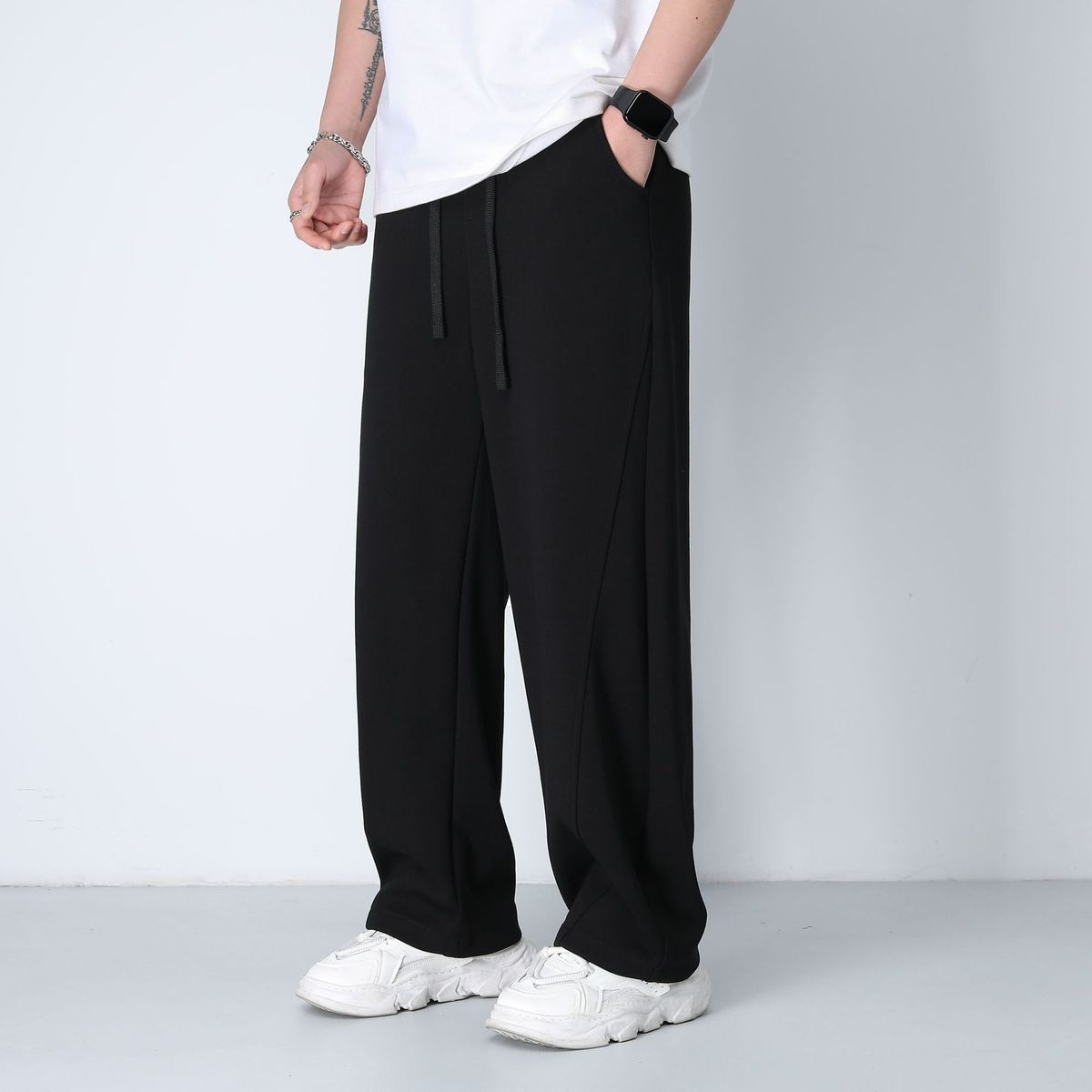 Men's Clothing Fleece-Lined Straight Leg Jogger Pants - Winter Warm Casual Sweatpants With Elastic Waist & Drawstring, Lightweight & Comfortable_voghion.com