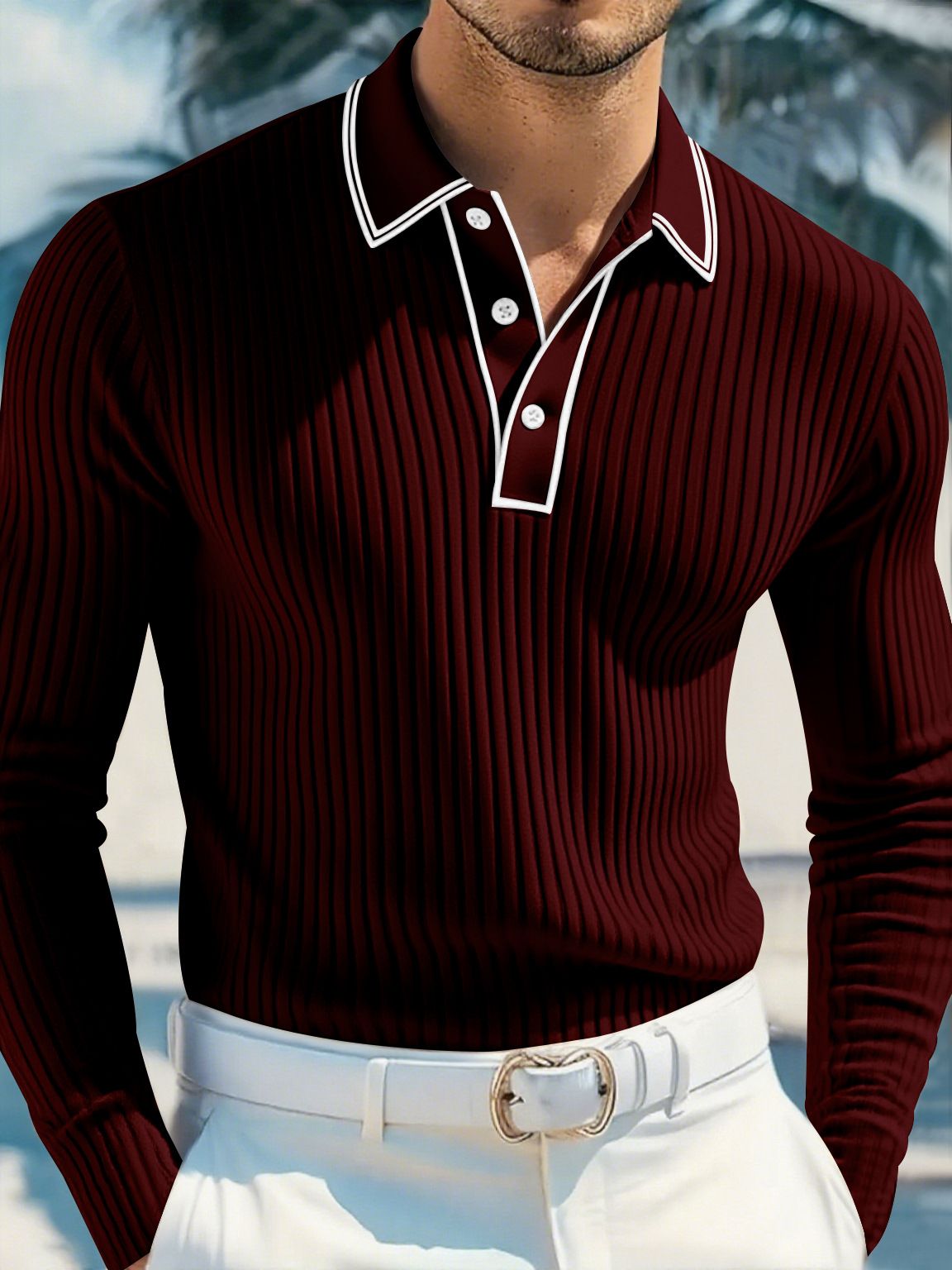 Premium-Langarm-Poloshirt für Herren – atmungsaktives und dehnbares Gewebe, bequeme Passform, mehrere Farben für einen lässigen und sportlichen Stil_voghion.com