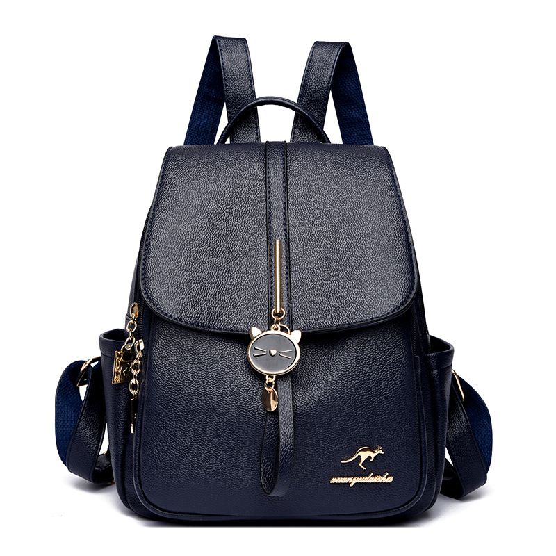 Mochila de couro macio para mulheres 2024 nova versão coreana elegante e casual de grande capacidade mochila de viagem mochila feminina_voghion.com