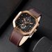 Men's Stylish Octagonal Quartz Watch With Date Function, Water Resistant, Genuine Leather Strap, Mineral Crystal Glass, Sporty Design_voghion.com
