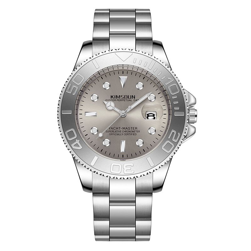 New Golden men's watch steel belt calendar hollow-out transparent quartz watch  mechanical men's gold watch_voghion.com