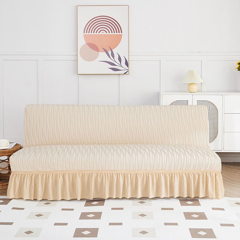 Copridivano elasticizzato rinfrescante – Copridivano elastico antiscivolo a protezione totale con orlo a gonna (beige, verde scuro, tortora e altro)_voghion.com