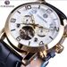 Orologio meccanico automatico da uomo alla moda con tourbillon, quadrante grande, cinturino in vera pelle, fibbia in acciaio inossidabile, vetro in cristallo minerale._voghion.com
