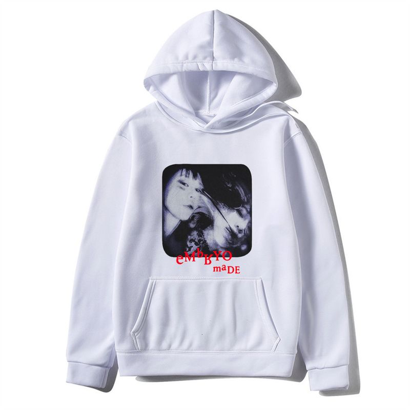 Illusion Girl Letter Printing Thread Bottom Brushed Fleece Men's and Women's Casual Sports Sweater Pullover Sweatshirt_voghion.com