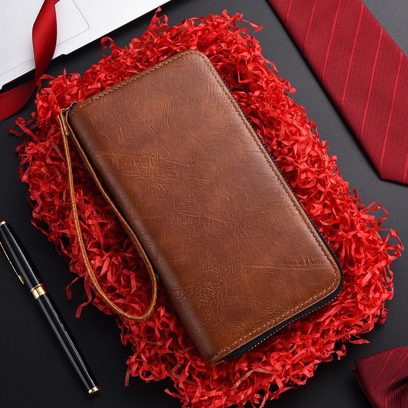 Neue Geldbörse mit Reißverschluss, lange Handytasche mit großem Fassungsvermögen, Clip, Business-Mode, Geldklammer für Herren_voghion.com
