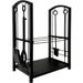 Camino Camino Portalegna 2 Strati 4 Pezzi Legna da ardere e Attrezzi per legna da ardere Accessori in metallo con set per stufa interna S Rack_voghion.com