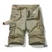Enfärgade Casual Pocket Shorts för män_voghion.com